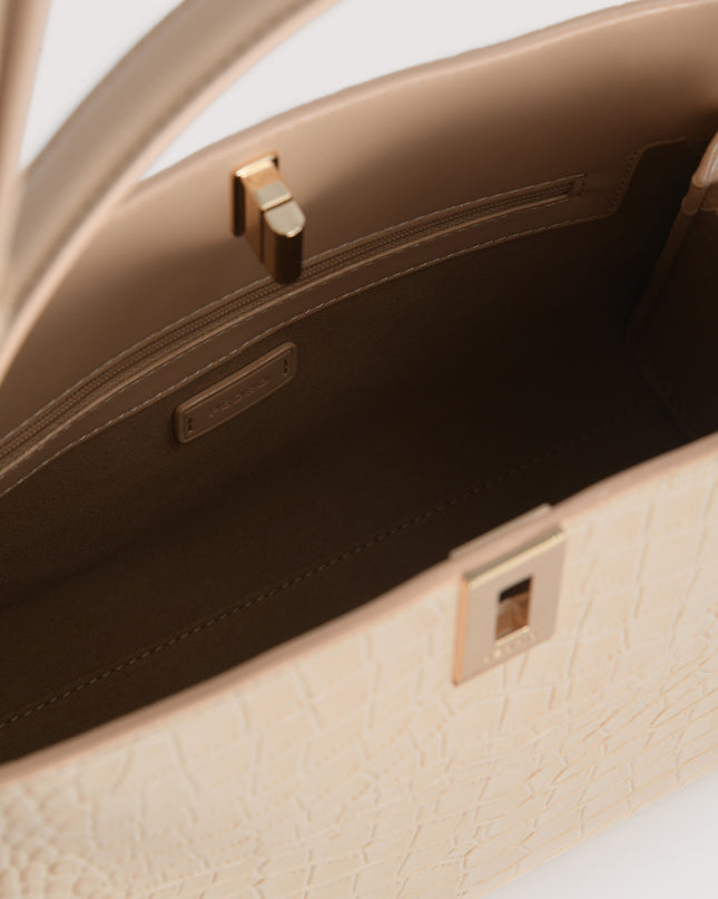 Embossed Leather Top Handle