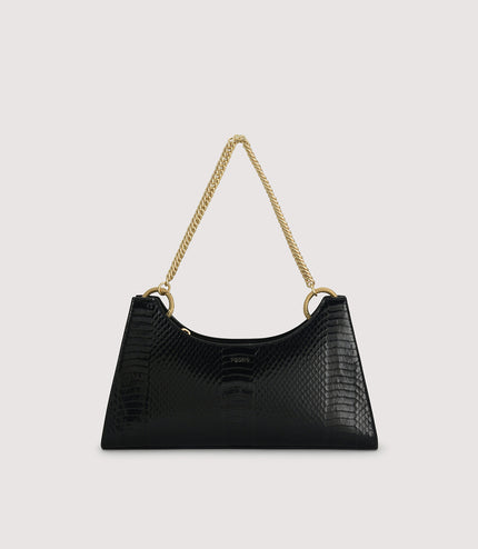 Snake-Effect Shoulder Bag