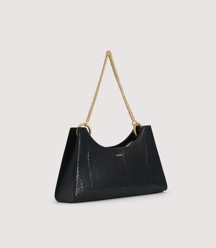 Snake-Effect Shoulder Bag
