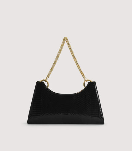 Snake-Effect Shoulder Bag
