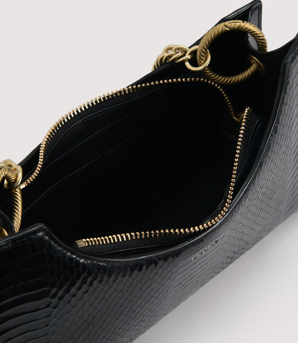 Snake-Effect Shoulder Bag