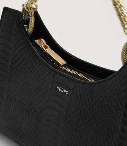 Snake-Effect Shoulder Bag