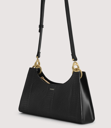 Snake-Effect Shoulder Bag