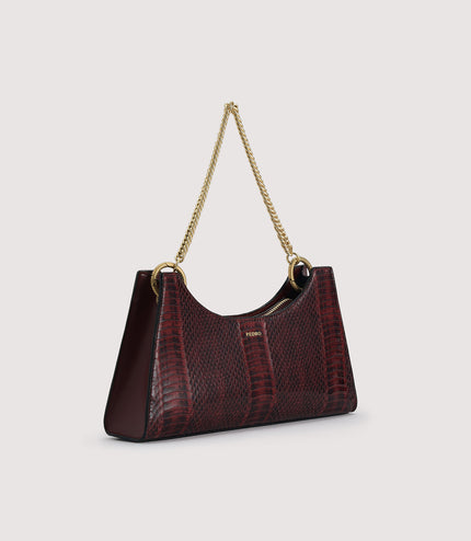 Snake-Effect Shoulder Bag