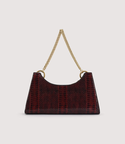 Snake-Effect Shoulder Bag