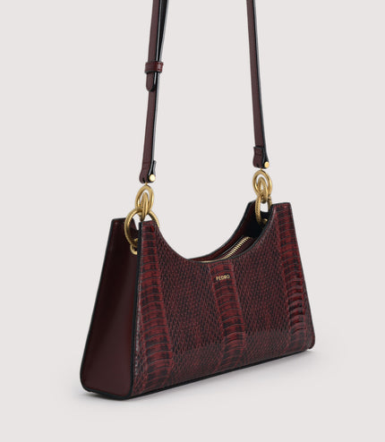 Snake-Effect Shoulder Bag