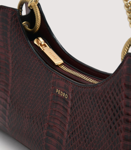 Snake-Effect Shoulder Bag
