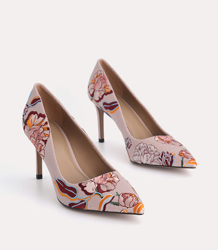 Floral Bouquet Pointed Pumps