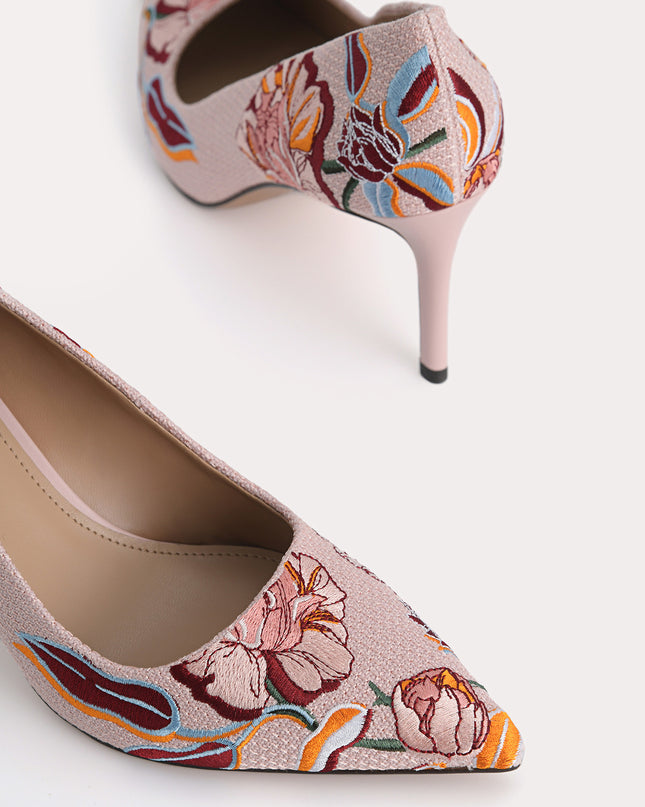 Floral Bouquet Pointed Pumps