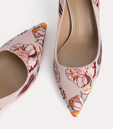 Floral Bouquet Pointed Pumps
