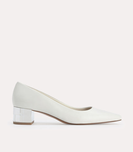 Square-Toe Leather Pumps