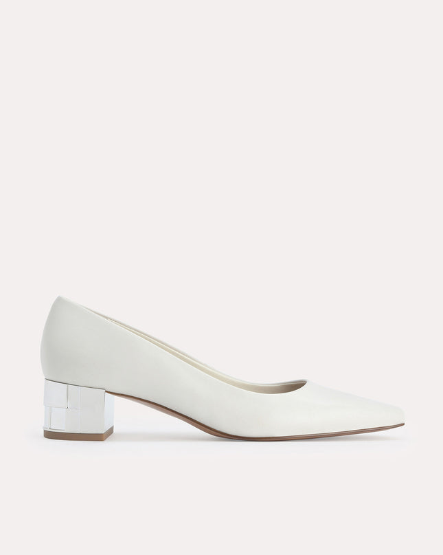 Square-Toe Leather Pumps