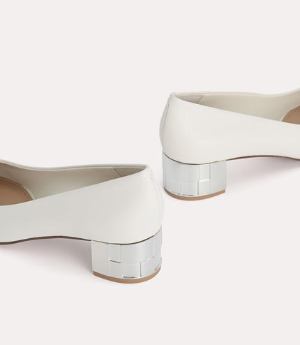 Square-Toe Leather Pumps