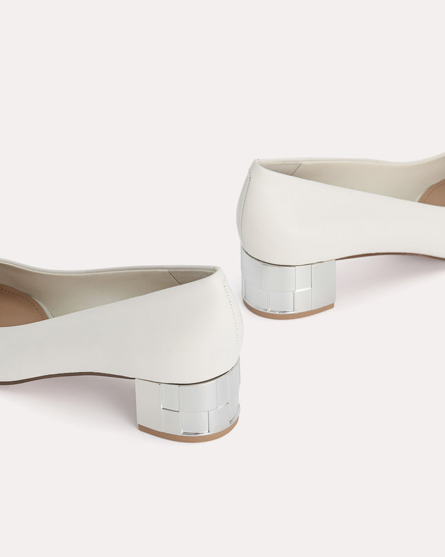 Square-Toe Leather Pumps