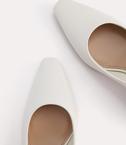 Square-Toe Leather Pumps
