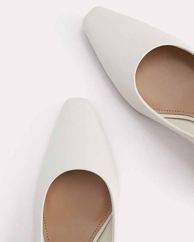 Square-Toe Leather Pumps