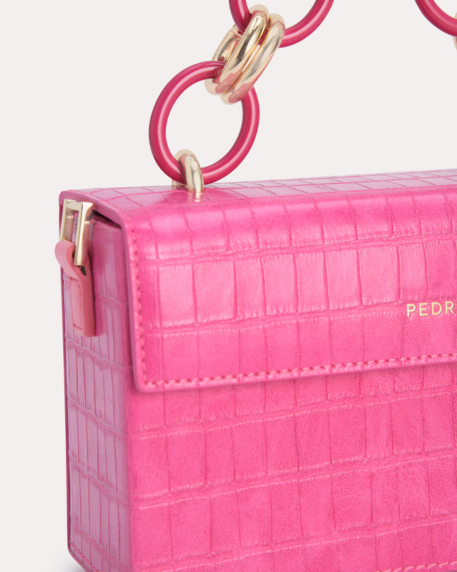 Croc-Effect Boxy Shoulder Bag