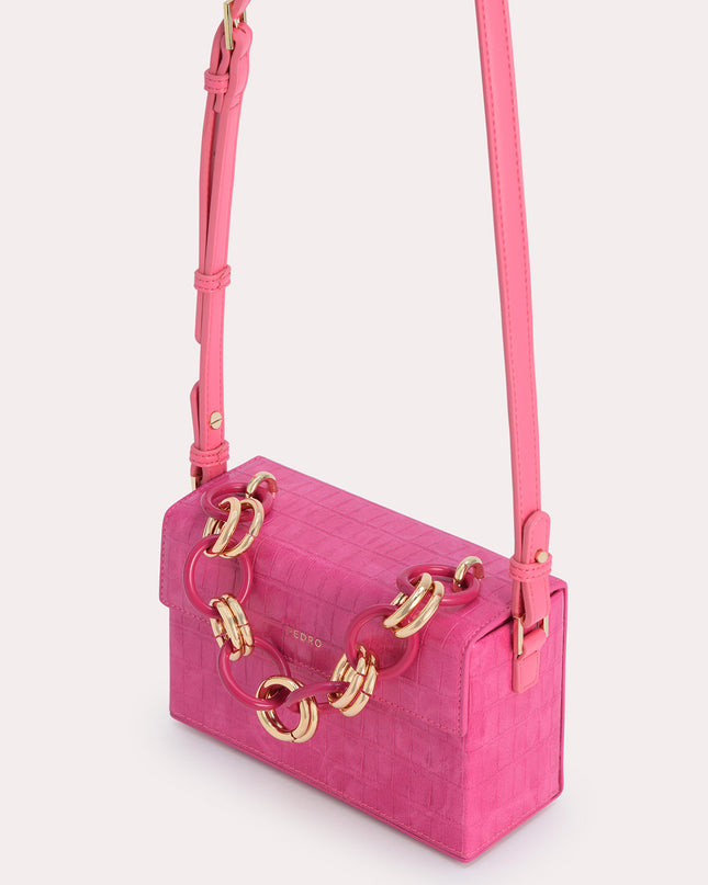 Croc-Effect Boxy Shoulder Bag