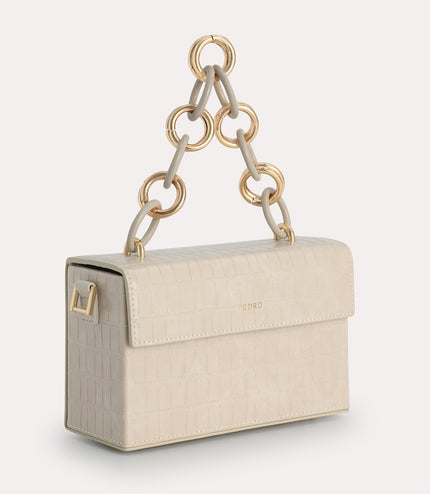 Croc-Effect Boxy Shoulder Bag