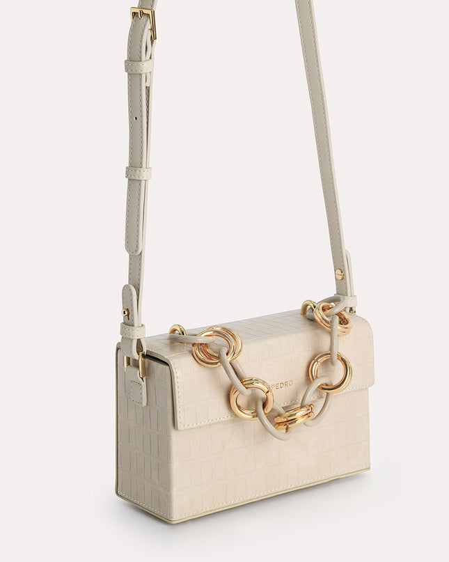 Croc-Effect Boxy Shoulder Bag