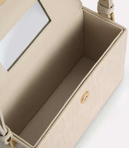 Croc-Effect Boxy Shoulder Bag