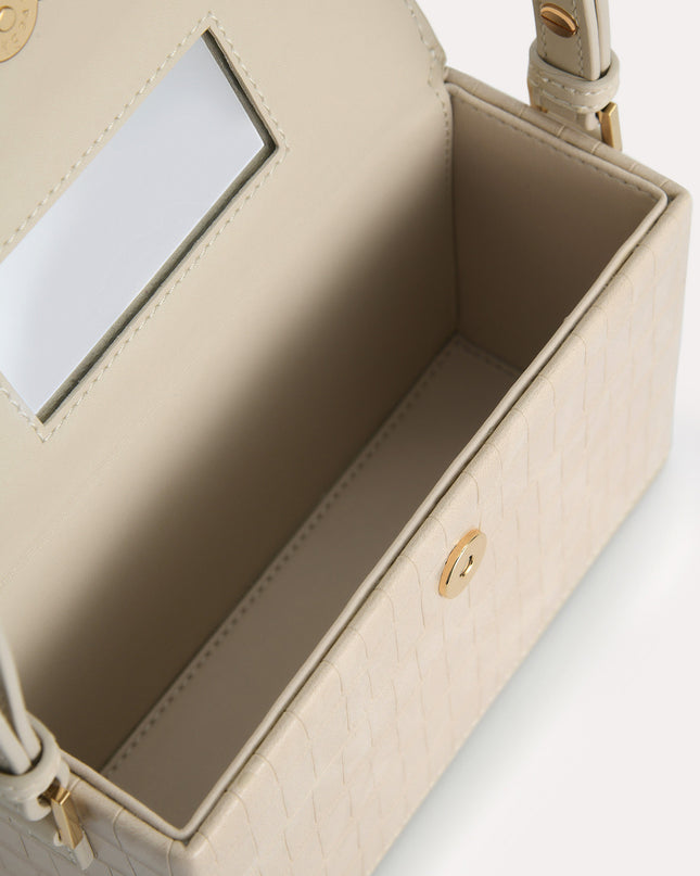Croc-Effect Boxy Shoulder Bag