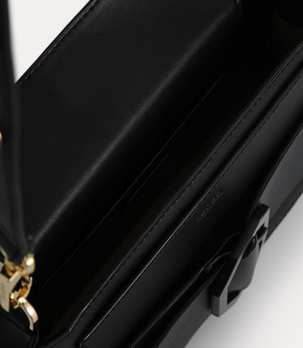 Octagon Buckled Leather Shoulder Bag