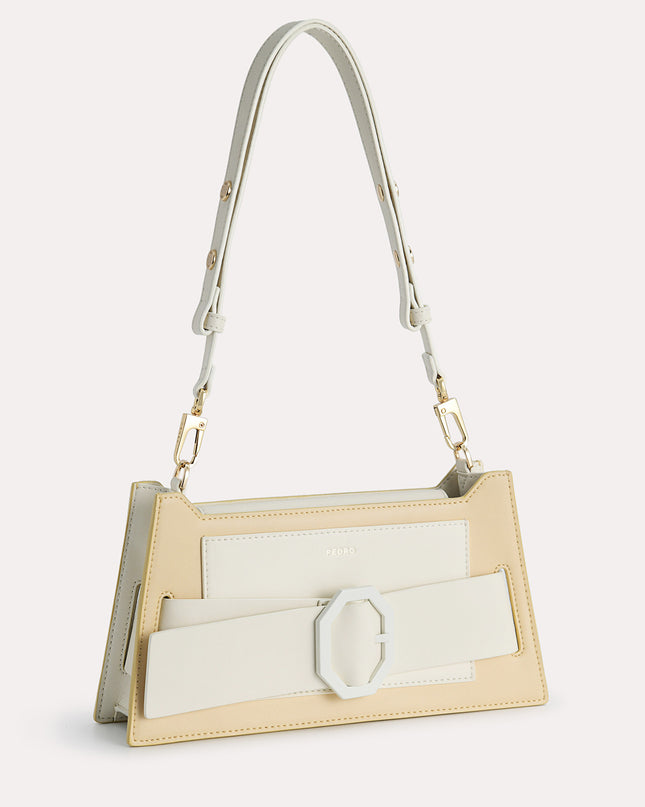 Octagon Buckled Leather Shoulder Bag