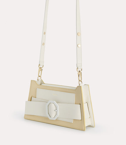 Octagon Buckled Leather Shoulder Bag