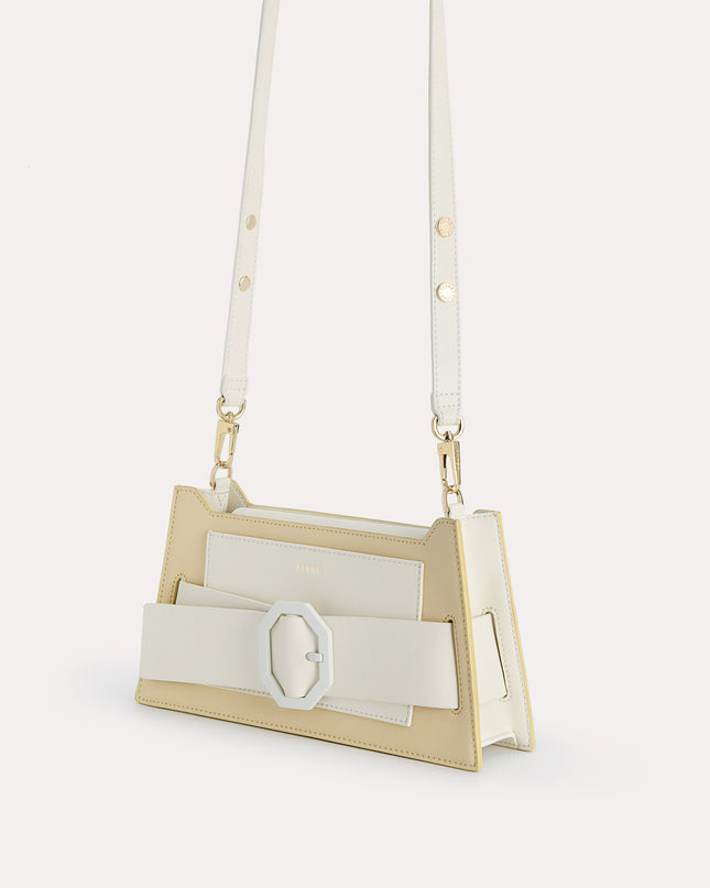 Octagon Buckled Leather Shoulder Bag