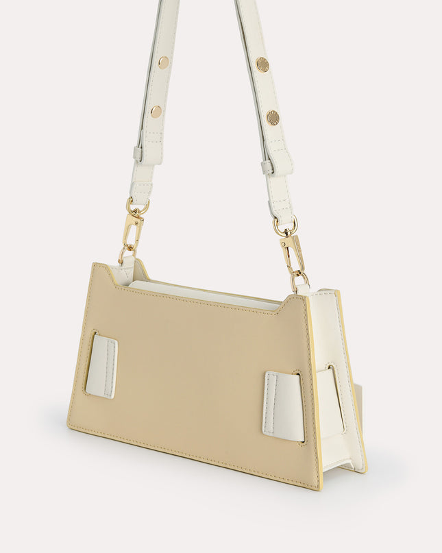 Octagon Buckled Leather Shoulder Bag