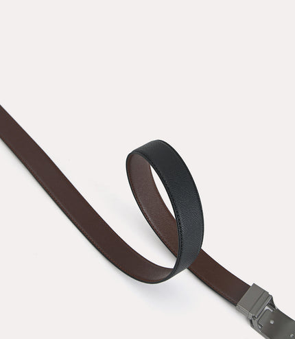 Textured Leather Reversible Tang Belt