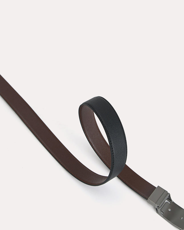 Textured Leather Reversible Tang Belt