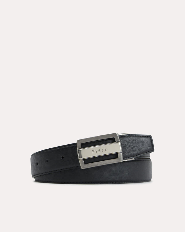 Textured Leather Reversible Tang Belt