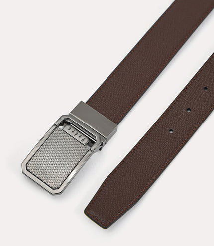 Textured Leather Reversible Tang Belt