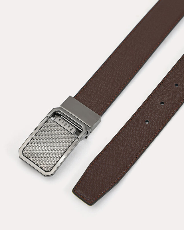Textured Leather Reversible Tang Belt
