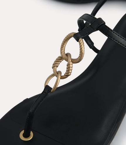 Strappy Sandals with Gold Links
