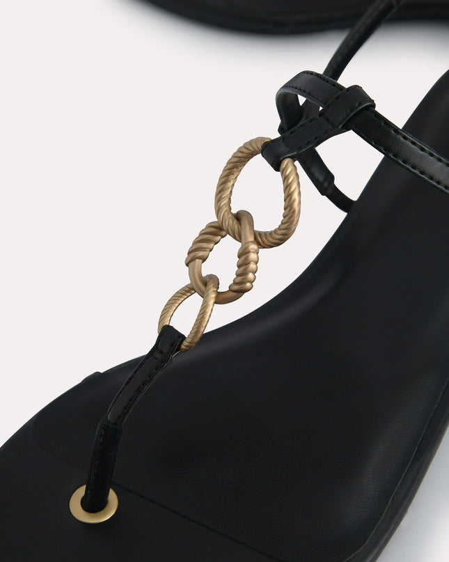 Strappy Sandals with Gold Links