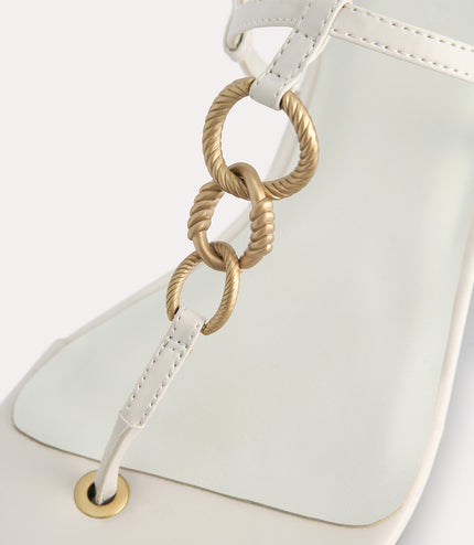 Strappy Sandals with Gold Links