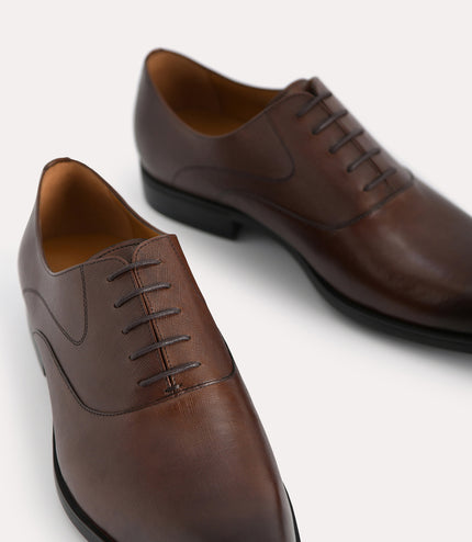 Textured Leather Oxfords