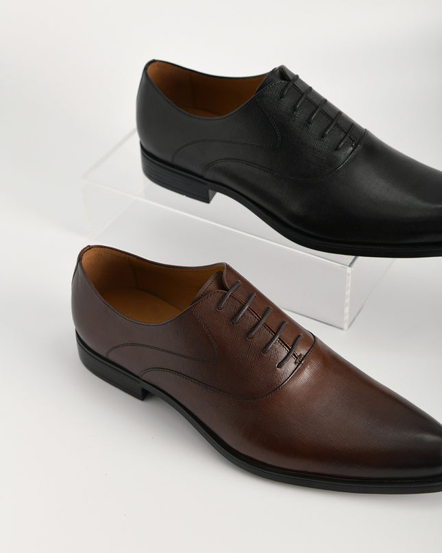 Textured Leather Oxfords