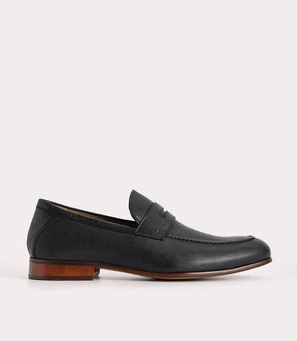 Textured Leather Penny Loafers