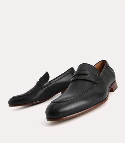 Textured Leather Penny Loafers