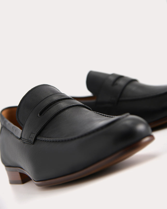 Textured Leather Penny Loafers