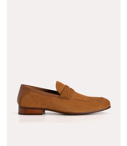 Textured Leather Penny Loafers