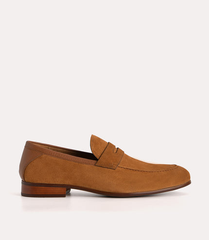 Textured Leather Penny Loafers