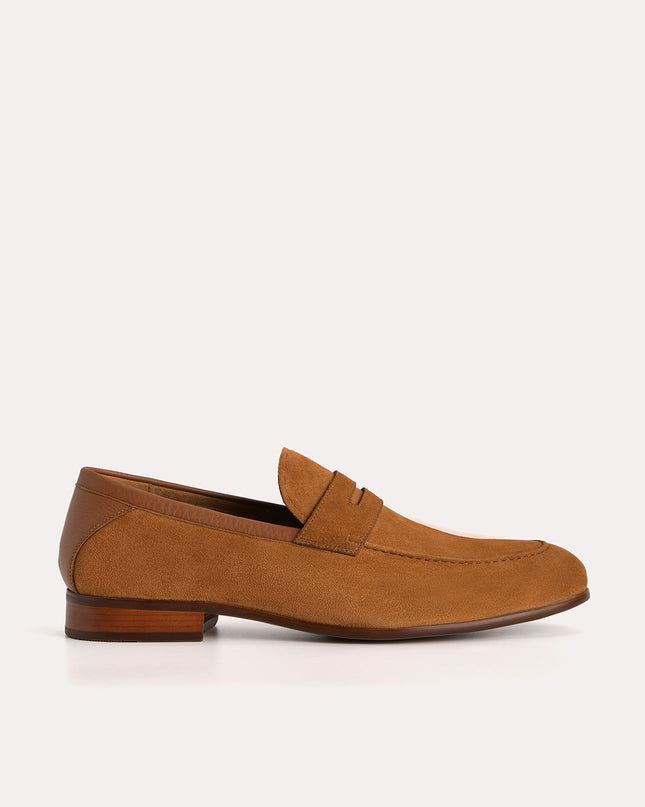 Textured Leather Penny Loafers