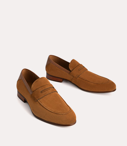 Textured Leather Penny Loafers