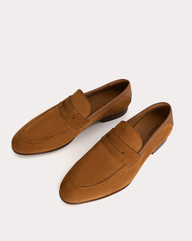 Textured Leather Penny Loafers