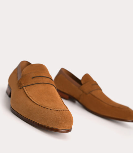 Textured Leather Penny Loafers